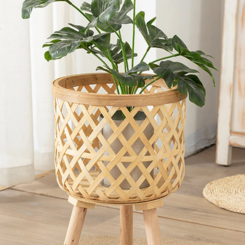 Handmade Bamboo Woven Flower Pot